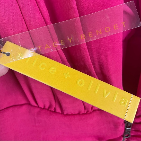 ALICE + OLIVIA Strawberry Ruche Nanette Dress NWT - Picture 11 of 14